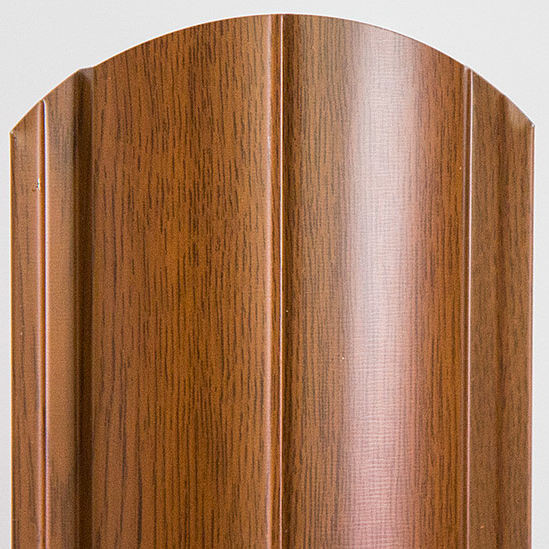 Штакетник металлический для забора Кантри Золотой Дуб двухстороннее покрытие 35 мкм 0,5мм