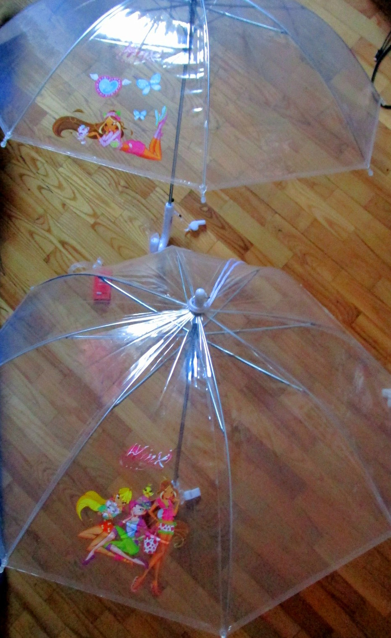 Детский зонт-трость прозрачный полуавтомат Winx - фото 3 - id-p60529732