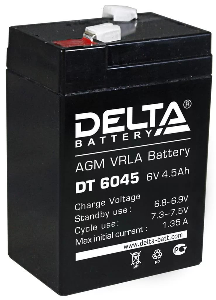 Свинцово-кислотный аккумулятор DELTA DT6045, фото 1
