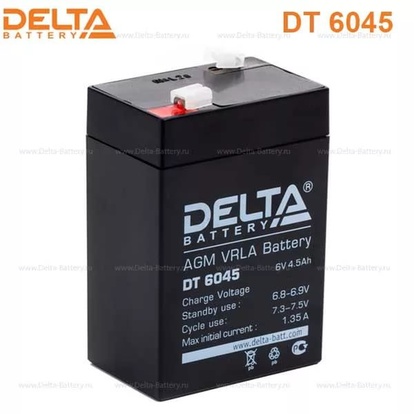 Свинцово-кислотный аккумулятор DELTA DT6045 - фото 3 - id-p60559709