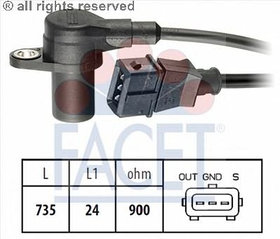 Датчик коленвала FACET. FIAT TEMPRA/ TIPO, 1.4/1.6i, HYUNDAI TERRACAN 2.5TD, LANCIA DELTA/ DEDRA, 1.4/1.6, 90>