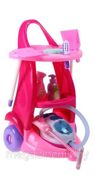 Детский набор для уборки 3991а с игрушечным пылесосом со световыми и звуковыми эффектами - фото 3 - id-p59676752