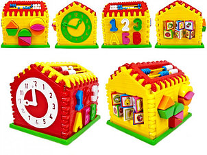 Развивающая игрушка Домик-сортер с часами и счетами