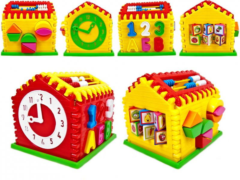 Развивающая игрушка Домик-сортер с часами и счетами - фото 1 - id-p60581602