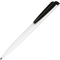 Шариковая ручка Дарт бело-черного  цвета для нанесения логотипа, фото 1