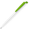 Шариковая ручка Дарт бело-зеленая для нанесения логотипа