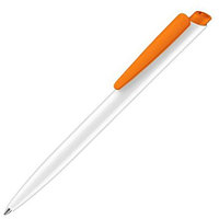 Шариковая ручка Дарт бело-ороанжевого  цвета для нанесения логотипа