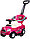 321R Машинка, каталка, толокар с родительской ручкой, бампером, музыкальная, красная  Делюкс Chilok BO, фото 3