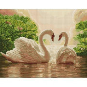 Картина стразами Лебеди 40х50 см, фото 2
