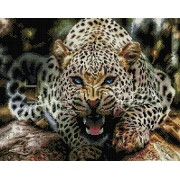 Алмазная вышивка Оскал леопарда 40х50 см - фото 1 - id-p60664724