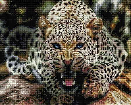 Алмазная вышивка Оскал леопарда 40х50 см - фото 3 - id-p60664724