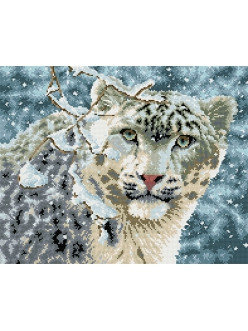Картина стразами Снежный барс 40х50 см, фото 2