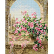 Картина стразами Розы на окне 40х50 см
