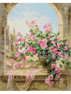 Картина стразами Розы на окне 40х50 см - фото 2 - id-p60664749