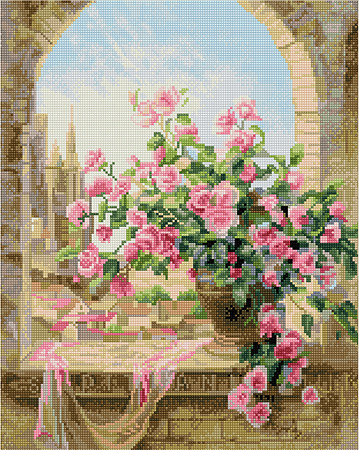 Картина стразами Розы на окне 40х50 см - фото 3 - id-p60664749