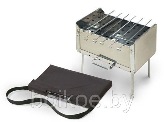 Мангал-дипломат №2 в сумке + 6 шампуров. Нержавеющая сталь