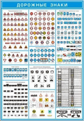 ПЛАКАТ ПО Охране труда "ДОРОЖНЫЕ ЗНАКИ" №38  р-р 42*56 см на ПВХ