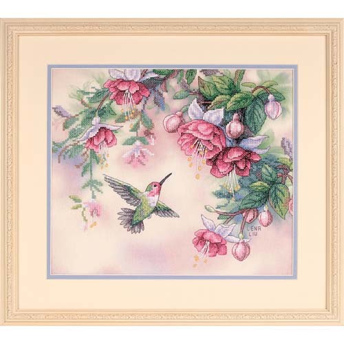 Набор для вышивания крестом «Колибри и фуксии»("Hummingbird and Fuchsias") - фото 1 - id-p2464945