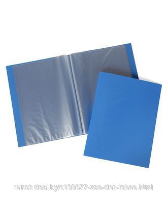 Папка пластиковая А5 INFORMAT с прозрачными 20 вкладышами, синяя