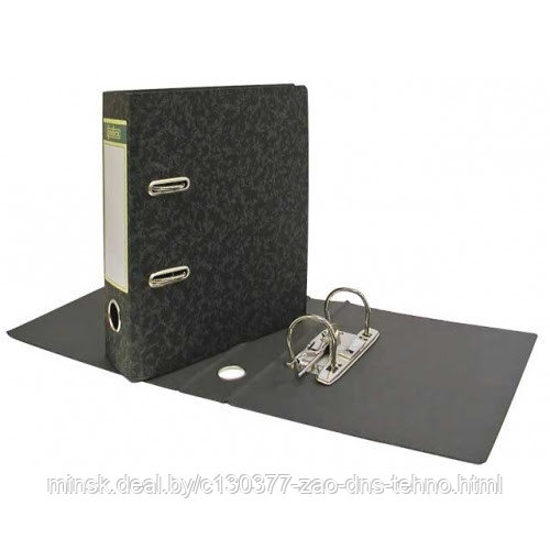 Папка регистратор картонная под мрамор 75 мм, А4 формат, собранная с уголком метал. 