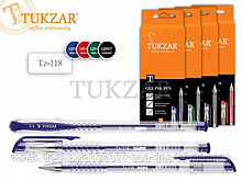 Ручка гелевая TUKZAR, зеленая, белый пластиковый корпус, резиновый держатель