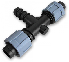 Тройник для 2-х капельных лент и шланга 16мм