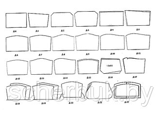 Формы резки памятников горизонтальные, двойные, Д-0
