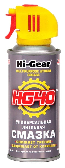 Смазка HI-GEAR HG5504 HG40 Смазка универсальная литиевая аэрозоль 142г