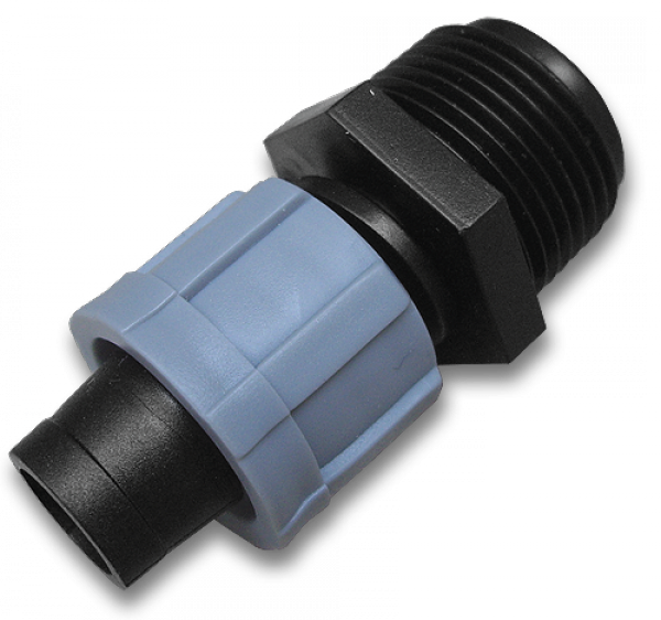 Соединитель-переходник для капельной ленты на внешнюю резьбу 1/2"