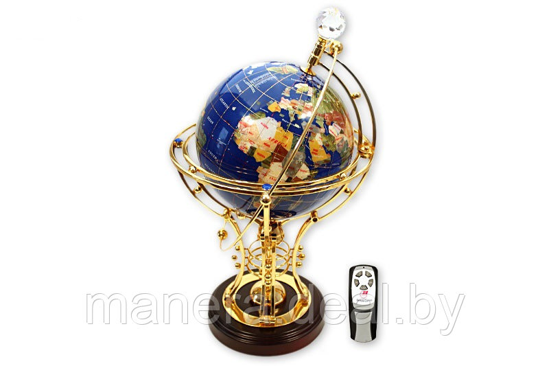 Глобус напольный высота 50см с полудрагоценным камнем - фото 1 - id-p7164462