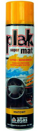 Очиститель полироль матовый для панели приборов и пластика (лимон) 600мл Plak SuperMat