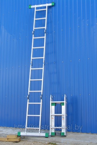 Лестница алюминиевая шарнирная (2*4+2*5) Т445 - фото 2 - id-p2475707
