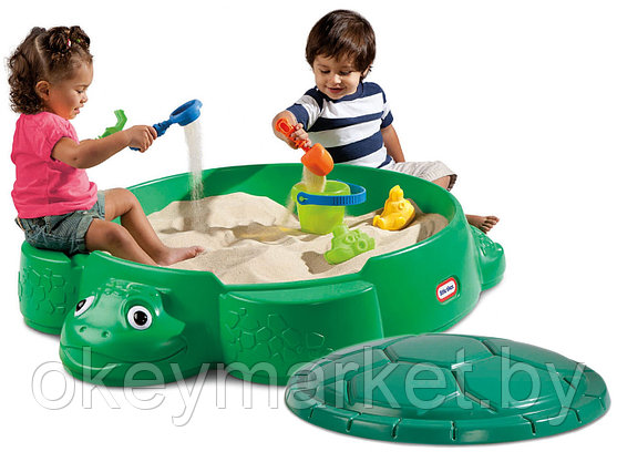 Детская песочница Little Tikes черепаха с крышкой 631566, фото 3