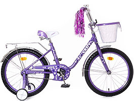 Детский двухколесный велосипед для девочки Ledy фиолетовый с 14 диаметром колес
