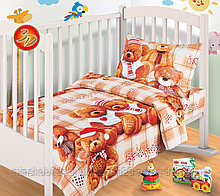 Детское постельное белье в кроватку (ясли)  "Мишутки"