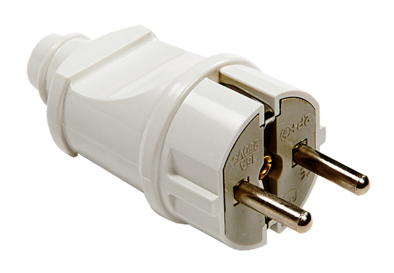 Вилка прямая с з/к 16А