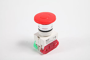 Выключатель кнопочный грибок  с фиксацией AELA d22 мм 1НО+1НЗ Цвет: