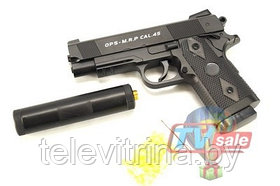 Игрушечный  металлический пневматический пистолет AIRSOFT GUN С.9+ (арт.9-2419) код. 0027
