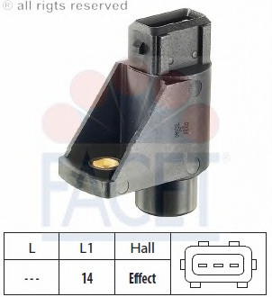 Датчик распредвала FACET. OPEL OMEGA B/ VECTRA A/ CALIBRA, SAAB 900, 2.5/ 3.0 V6. 93>