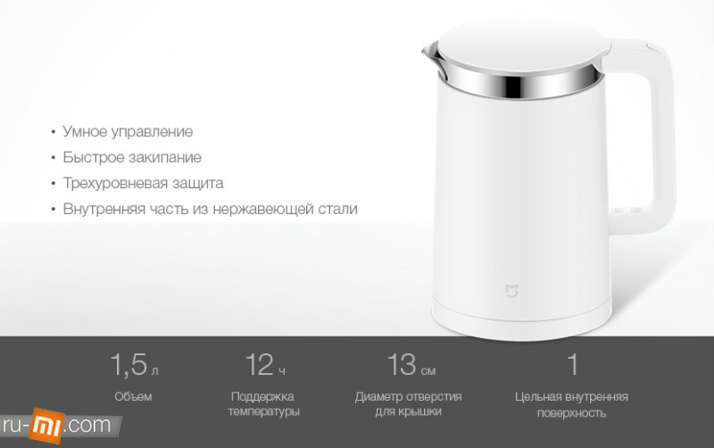 Чайник Xiaomi MiJia Smart Kettle - фото 8 - id-p61148262