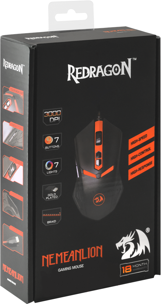 Игровая проводная мышь Redragon Nemeanlion, 7 кнопок, 500-3000dpi - фото 6 - id-p61151023