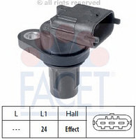 Датчик распредвала FACET. MERCEDES W169/ W245/ W202/ W203/ W204/ C209/ W210/ W211/ W212/ A207/ W163/ W164/ W22