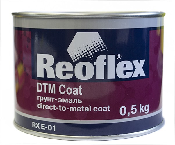 REOFLEX RX E-01/500 Грунт-эмаль DTM Сoat черный матовый 0,5кг - фото 1 - id-p55408896