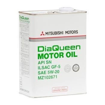 Моторное масло MITSUBISHI MZ102671 DIAQUEEN MOTOR OIL SN 5W-20 4л, фото 2