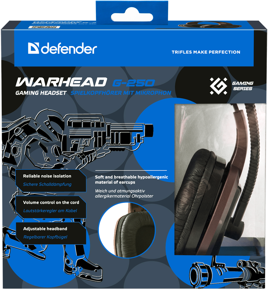 Игровые наушники с микрофоном Defender Warhead G-250 коричневый, кабель 2,5 м - фото 4 - id-p61249242