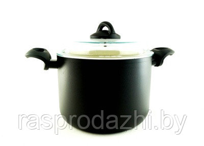 Кастрюля керамическая Flonal Cookware Palladium Ecolux 6 литров со стеклянной крышкой "код.0001" (арт. 9-6351)