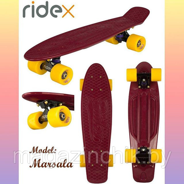 Пенниборд (Penny Board) RIDEX Marsala, ABEC-7, бордовый