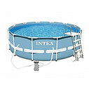 Каркасный бассейн 366 х 99 см Intex 28218 / 28718 Prism Frame Pool, лестница, фильтр насос, фото 4