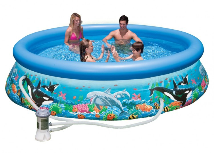 Надувной бассейн Intex Easy Set Ocean Reef 28126/54902 305х76 см + фильтр-насос и картридж