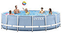 Каркасный бассейн 457 х 122 см Intex 28736 / 28236 Prism Frame Pool, лестница, фильтр насос, подстилка, тент, фото 4